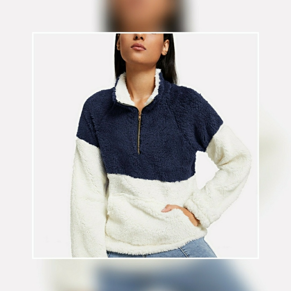 Cozy Half-Zip Navy Pullover Sweater